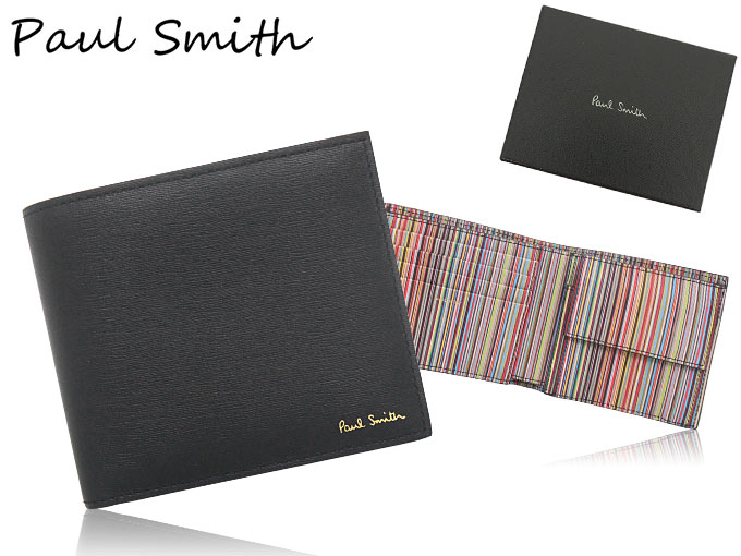 【48時間限定ポイント5％】ポールスミス Paul Smith 財布 二つ折り財布 M1A 4833X ASTRML ブラック×マルチ インテリア マルチストライプ レザー ビルフォールド｜import-collection-yr｜04