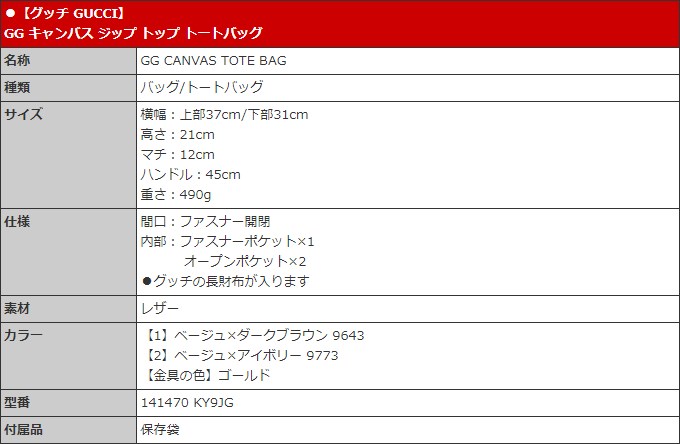 GUCCI グッチ バッグ トートバッグ 141470 KY9JG キャンバス
