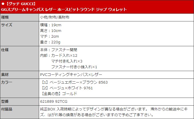 GUCCI グッチ 財布 長財布 621889 92TCG GGスプリームキャンバス