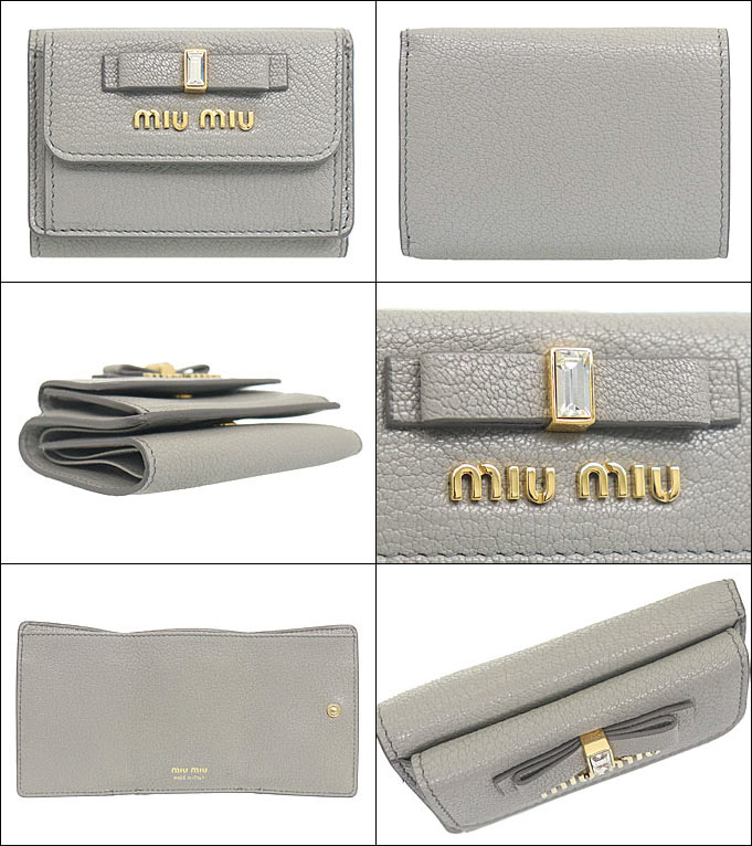 ミュウミュウ miumiu 財布 三つ折り財布 5MH021 2D7A ヌーベ マドラス