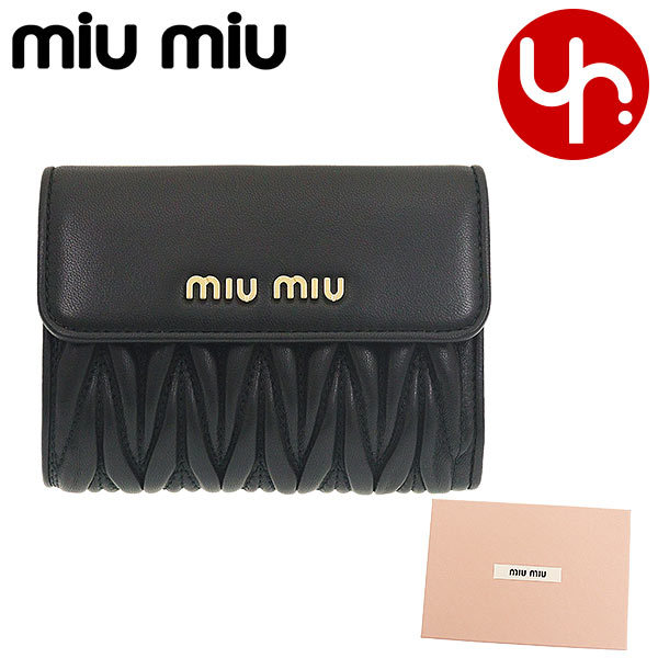 ミュウミュウ miumiu 財布 二つ折り財布 5ML002 N88 ネロ マテラッセ 