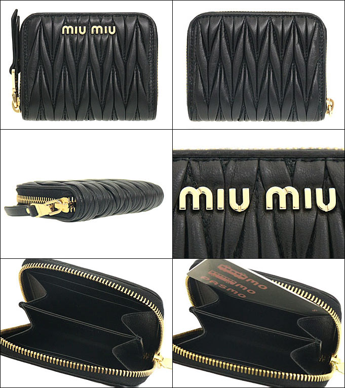 ミュウミュウ miumiu 財布 コインケース 5MM268 N88 ネロ マテラッセ