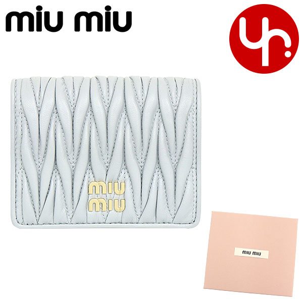 ミュウミュウ miumiu 財布 二つ折り財布 5MV204 2FPP マテラッセ レザー メタル ロゴ バイフォールド コンパクト ウォレット レディース｜import-collection-yr｜06