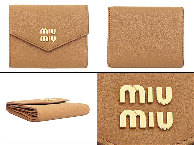 ミュウミュウ miumiu 財布 二つ折り財布 5MH040 2DT7 キャメル