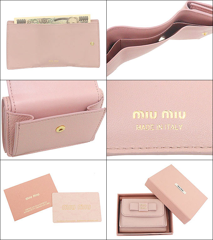 ミュウミュウ miumiu 財布 三つ折り財布 5MH021 2CKV オパール マドラス フィオッコ メタル ロゴ リボン レザー ミニ  トライフォールド ウォレット レディース : miu-ko221221-2 : インポートコレクションYR - 通販 - Yahoo!ショッピング