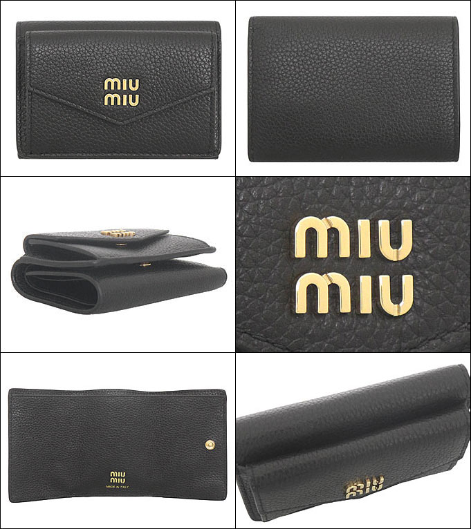 MIUMIU 三つ折り財布 5MH021 ADT7 ヴィッテロダイノレザー ミュウミュウ Miu Miu MIUMIU 三つ折り財布 5MH021 ADT7 ヴィッ