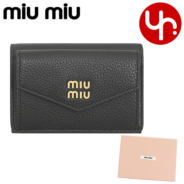 【国内発】Miu Miu ロゴ レザートライフォルド コインウォレット Amazon | [ミュウミュウ] 財布(二つ折り財布) 5MH040 2DT7 ネロ