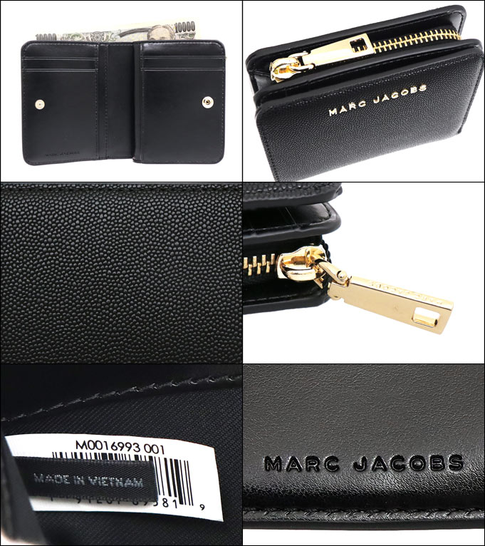 マークジェイコブス Marc Jacobs 財布 二つ折り財布 M0016993 ブラック デイリー レザー ミニ コンパクト ウォレット アウトレット レディース｜import-collection-yr｜03