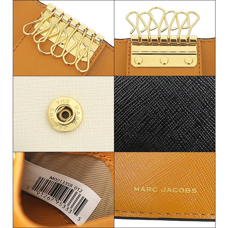 マークジェイコブス Marc Jacobs 小物 キーケース M0013358 ブラック×ハニージンジャーマルチ ザ スナップショット レザー ダブルJ ロゴ 6連 レディース｜import-collection-yr｜03