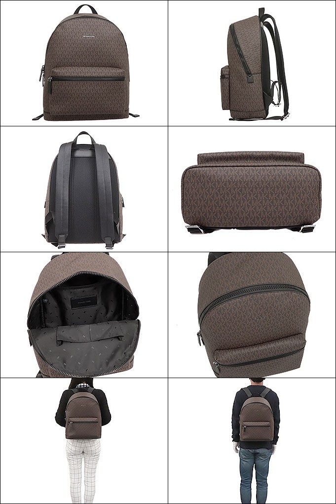 マイケルコース MICHAEL KORS バッグ リュック 37U9LCRB3B ブラウン×ブラック クーパー シグネチャー バックパック  アウトレット メンズ レディース