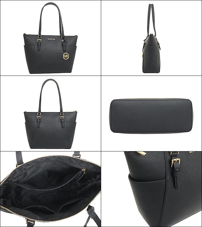 マイケルコース MICHAEL KORS バッグ トートバッグ 35T0GCFT7L ブラック シャーロット レザー ラージ トップ ジップ トート アウトレット レディース｜import-collection-yr｜02