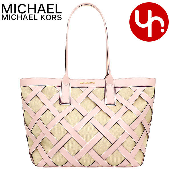 マイケルコース MICHAEL KORS バッグ トートバッグ 35T1G4ST3C パウダーブラッシュ シエナ イントレチャート レザー キャンバス  ラージ アウトレット レディース