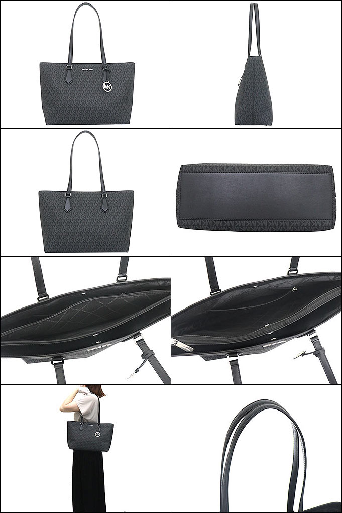 【未使用級】MICHAEL KORS シボ革 2way ビジネスバッグ トート 新品未使用 マイケルコース トートバッグ 2way A4可 自立可 黒