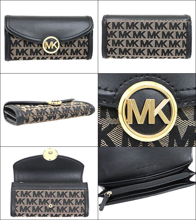 マイケルコース MICHAEL KORS 財布 長財布 35F9GFTE3J ベージュ×ブラックブラック フルトン シグネチャー ラージ フラップ  ウォレット レディース : mk-ko191021-5 : インポートコレクションYR - 通販 - Yahoo!ショッピング