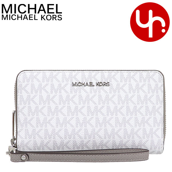 本物の ※⑨ MICHAELKORS 白 L字ファスナー 長財布 財布 マイケルコース 