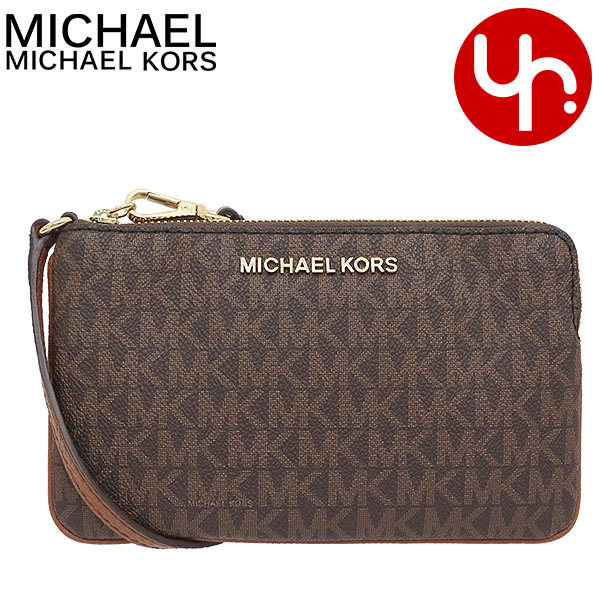 Yahoo! Yahoo!ショッピング(ヤフー ショッピング)マイケルコース MICHAEL KORS 小物 ポーチ 35F8GTVW3B ブラウン ジェット セット トラベル シグネチャー トップ ジップ リストレット アウトレット レディース