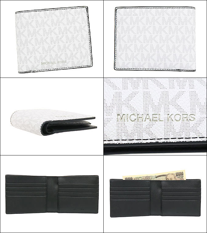 マイケルコース MICHAEL KORS 財布 二つ折り財布 36U9LCRF6B ブライトホワイト クーパー シグネチャー ビルフォールド ダブル パスケース アウトレット メンズ | MICHAEL KORS | 01