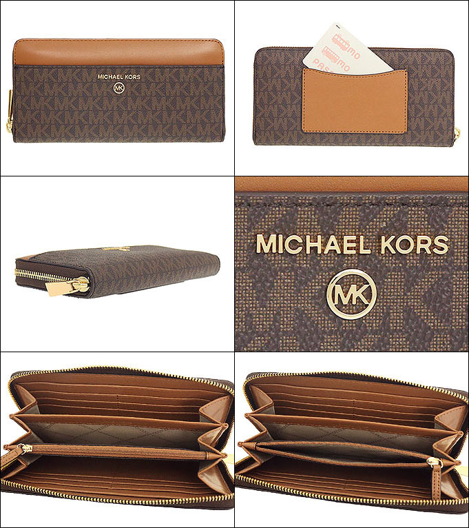 マイケルコース MICHAEL KORS 財布 長財布 34H1GT9E8B ブラウン×エイコーン ジェット セット チャーム シグネチャー ジップ アラウンド ウォレット レディース｜import-collection-yr｜02