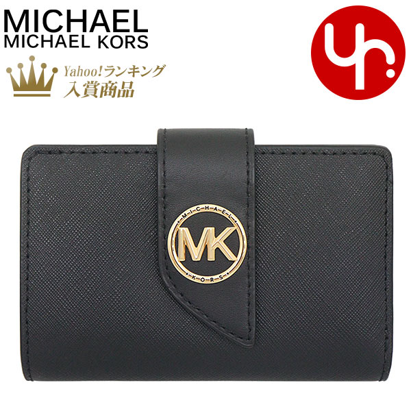 マイケルコース MICHAEL KORS 財布 二つ折り財布 32F1GGRD8L ブラック グリニッジ レザー ミディアム タブ ジップ ウォレット レディース｜import-collection-yr