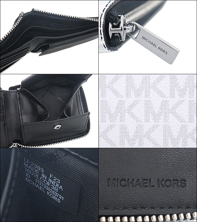 マイケルコース MICHAEL KORS 財布 二つ折り財布 36U2LCOF3B ブライトホワイト クーパー シグネチャー ジップ アラウンド ウォレット アウトレット メンズ｜import-collection-yr｜03