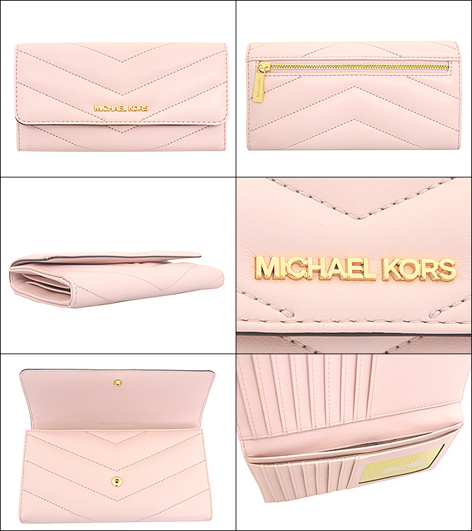 【新品】MICHAEL KORS マイケルコース 長財布 パウダーブラッシュ 新品タグ付き】マイケルコース 二つ折り長財布 パウダー