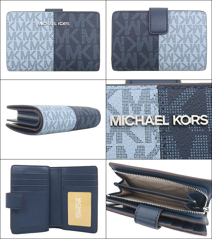 【未使用品】マイケルコース MK CHARM 二つ折り財布 ネイビー MICHAEL KORS マイケルコース 財布 二つ折り財布 35F4STVF6B