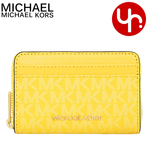 新品 MICHAEL KORS コインケース 小銭入れ財布 定期入れ イエロー MK JET SET スモールウォレット/コインケース/カードケース