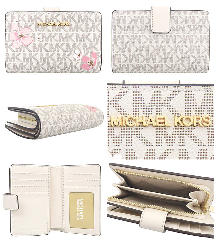 マイケルコース MICHAEL KORS 財布 二つ折り財布 35S4GTVF8I ライトクリームマルチ シグネチャー フラワー プリント ウォレット アウトレット レディース | MICHAEL KORS | 01