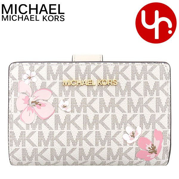 マイケルコース MICHAEL KORS 財布 二つ折り財布 35S4GTVF8I ライトクリームマルチ シグネチャー フラワー プリント ウォレット アウトレット レディース | MICHAEL KORS
