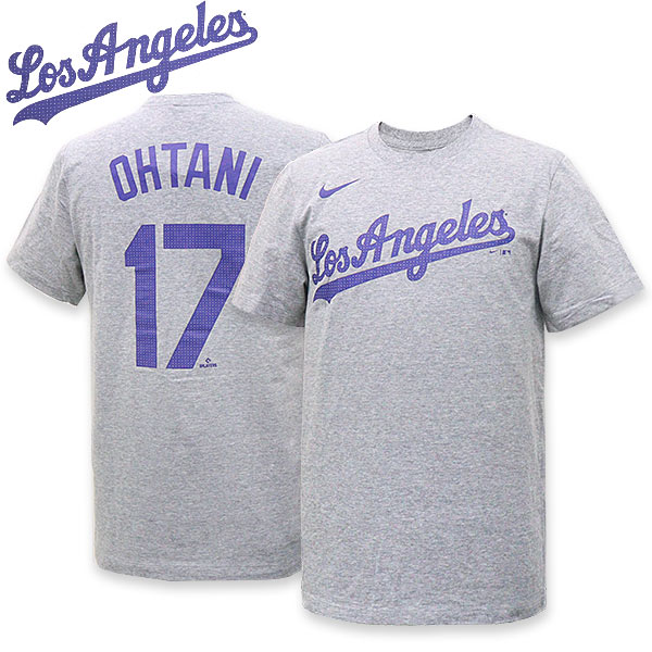 SHOHEI OHTANI 大谷翔平 ベースボール 背番号17 LA アパレル Ｔシャツ 201064566 グレー Fanatics ロサンゼルス 2024 ネーム&ナンバー メンズ