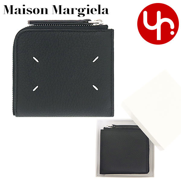 メゾンマルジェラ Maison Margiela 財布 コインケース SA1UI0013 P4746 ブラック 4ステッチ ディア レザー L ジップ カード コインケース メンズ レディース｜import-collection-yr