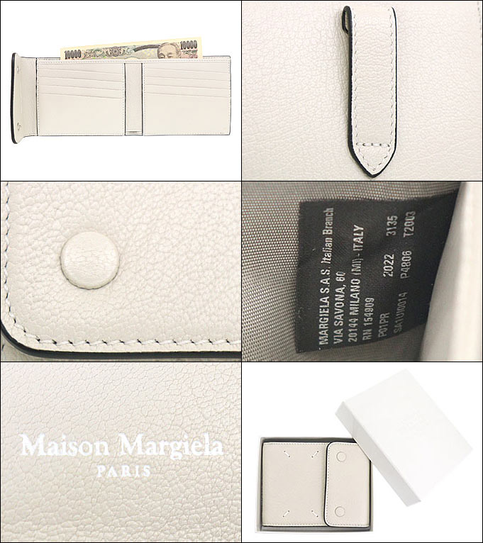 メゾンマルジェラ Maison Margiela 財布 二つ折り財布 SA1UI0014 P4806 アイボリー 4ステッチ ゴート レザー カード ホルダー ウォレット メンズ レディース｜import-collection-yr｜03