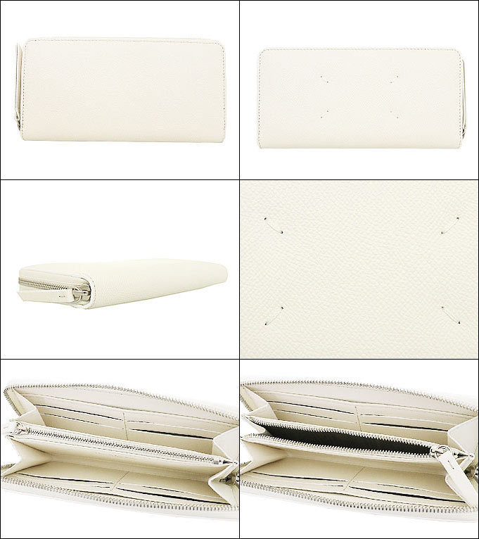 【48時間限定ポイント2％】メゾンマルジェラ Maison Margiela 財布 長財布 SA2UI0006 P4745 ホワイト 4ステッチ カーフ レザー ジップ アラウンド ウ | Maison Margiela | 01