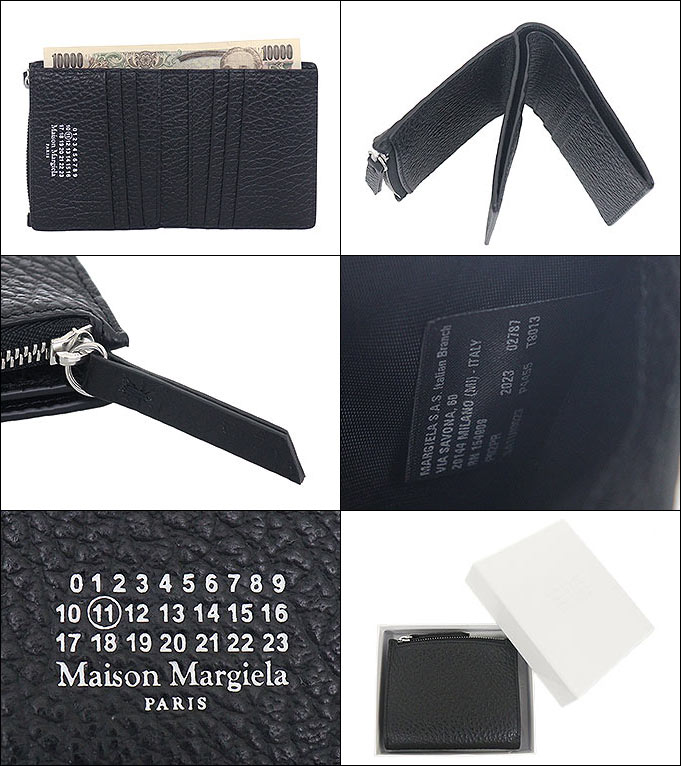 メゾンマルジェラ Maison Margiela 財布 二つ折り財布 SA1UI0023 P4455 ブラック 4ステッチ グレイニー カーフ レザー スモール ウォレット レディース メンズ｜import-collection-yr｜03