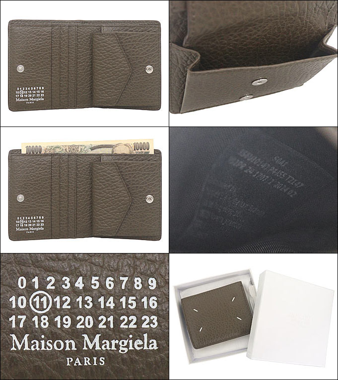 メゾンマルジェラ Maison Margiela 財布 二つ折り財布 S56UI0140 P4455 ブラウン 4ステッチ カーフ レザー  バイフォールド ウォレット レディース メンズ