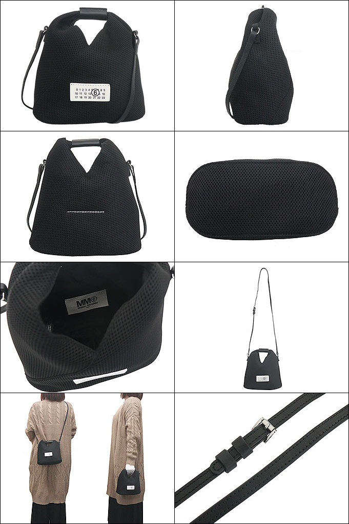 エムエムシックス MM6 Maison Margiela バッグ ショルダーバッグ SB6WD0026 P5752 ブラック ジャパニーズ メッシュ  トライアングル クロスボディー レディース