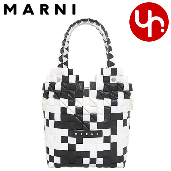 マルニ MARNI バッグ ハンドバッグ M00637 M00IW ホワイト×ブラック マルニ レディース ツートーン ダイヤモンド ウーブン バスケット ショッパー レディース :mr ba240312 8:インポートコレクションYR