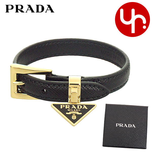 Yahoo! Yahoo!ショッピング(ヤフー ショッピング)プラダ PRADA アクセサリー ブレスレット 1IB351 053 ネロ サフィアーノ レザー トライアングル ロゴ チャーム ブレスレット レディース