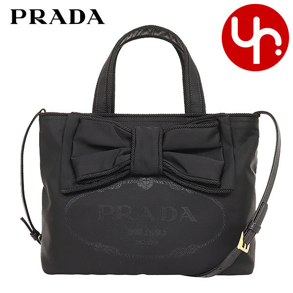 プラダ PRADA バッグ ショルダーバッグ 1BA084 2EHW OXO ネロ ナイロン シルクスクリーン ロゴ リボン ハンドバッグ レディース