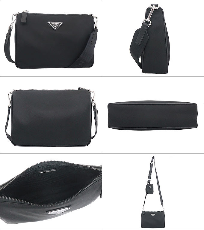 プラダ PRADA バッグ ショルダーバッグ 2VH113 2DMH XOP ネロ テスート リナイロン Re Nylon サフィアーノレザー トライアングル ポーチ付き メンズ レディース | PRADA | 01