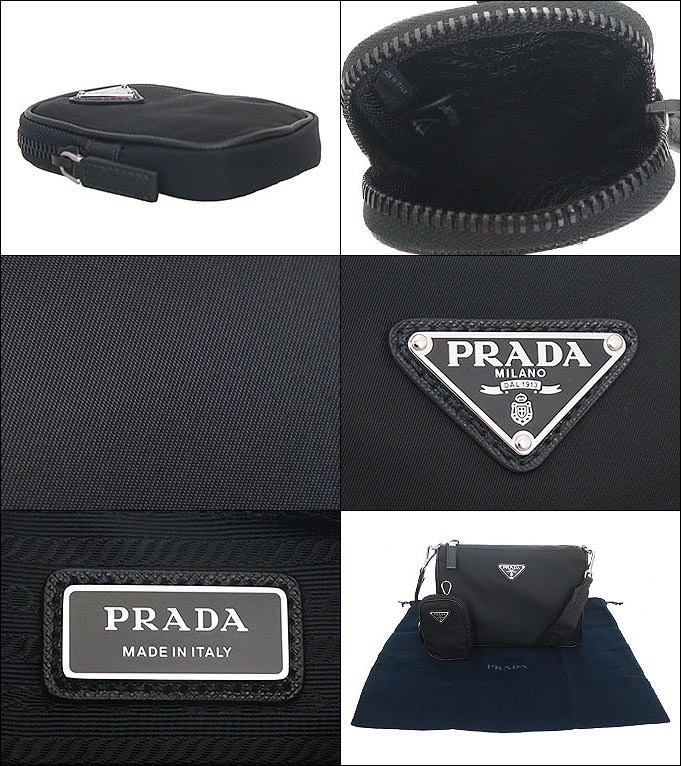 プラダ PRADA バッグ ショルダーバッグ 2VH113 2DMH XOP ネロ テスート リナイロン Re Nylon サフィアーノレザー トライアングル ポーチ付き メンズ レディース | PRADA | 03