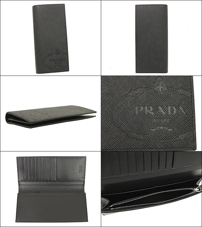 プラダ PRADA 財布 長財布 2MV836 2MB8 ネロ サフィアーノ レザー プリント ロゴ ウォレット メンズ｜import-collection-yr｜02