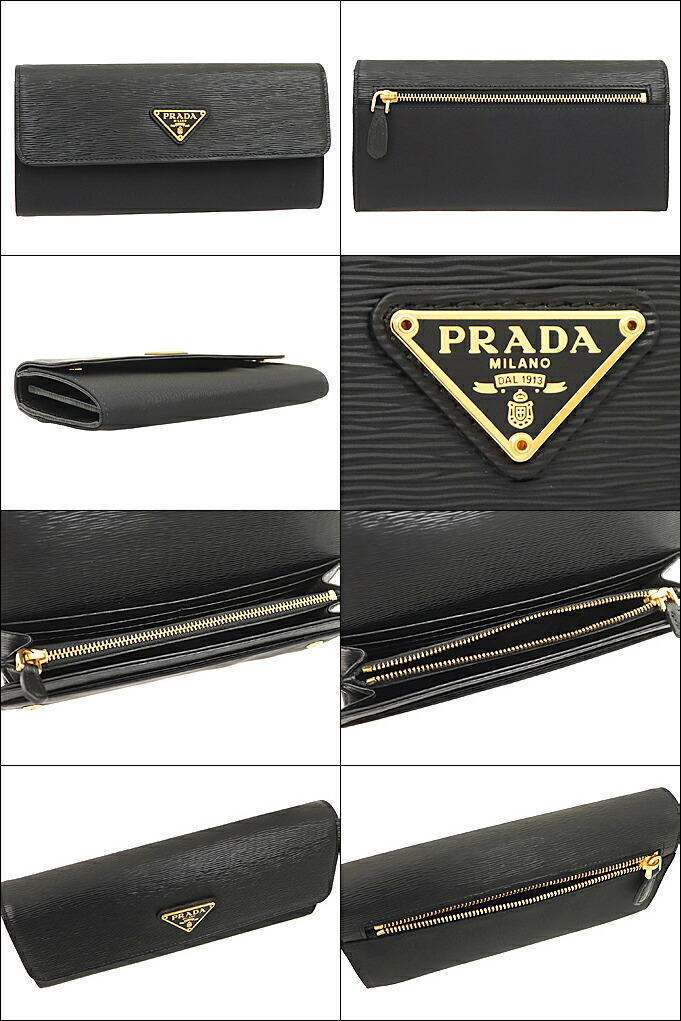 プラダ PRADA 財布 長財布 1MH037 2EZ7 ネロ テスート サフィアーノ レザー トライアングル ロゴ フラップ ウォレット カードケース付 レディース｜import-collection-yr｜02