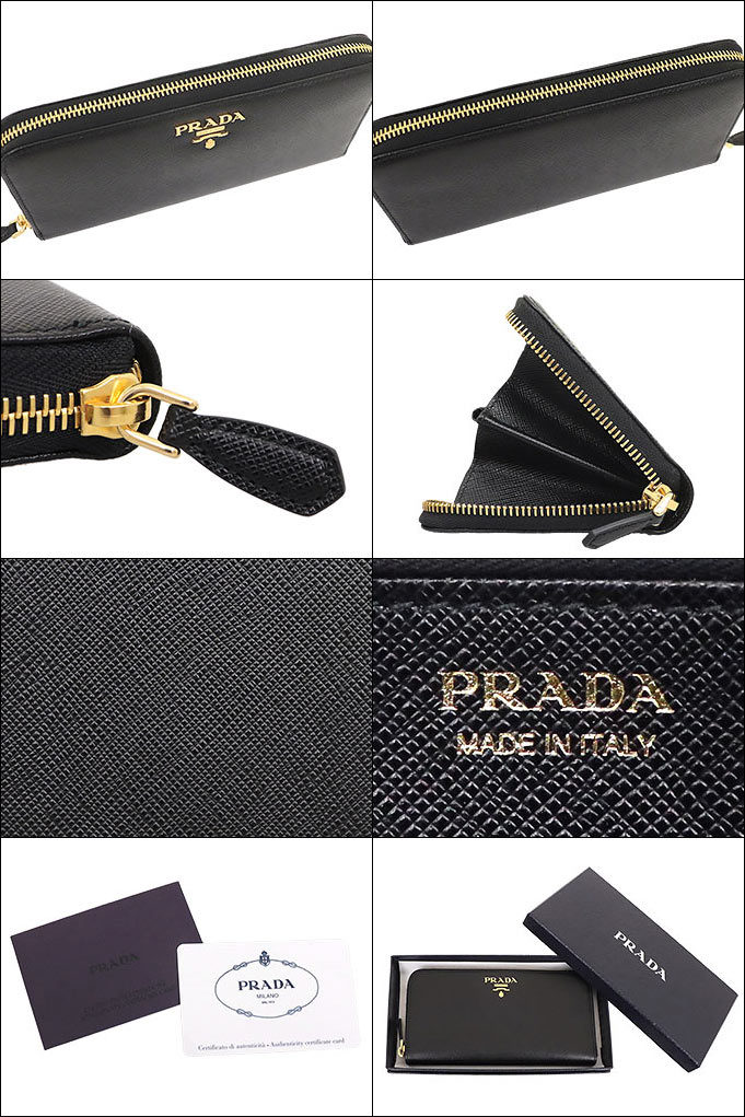 プラダ PRADA 財布 長財布 1ML506 QWA ネロ サフィアーノ レザー メタル レタリング ロゴ ラウンド ジップ ウォレット レディース | PRADA | 02