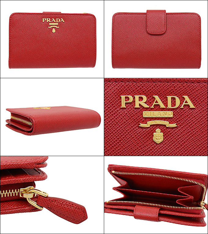 プラダ PRADA 財布 二つ折り財布 1ML225 QWA フォーコ サフィアーノ 