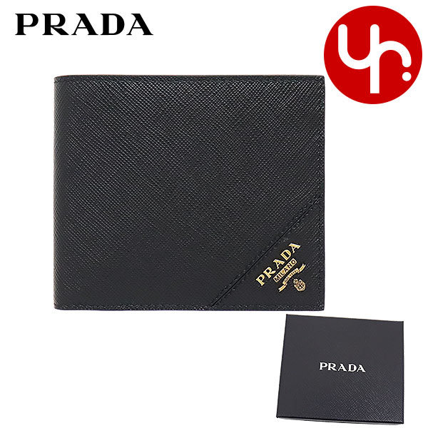 プラダ PRADA 財布 二つ折り財布 2MO738 QME ネロ１ サフィアーノレザー メタルロゴ バイフォールド コイン ウォレット メンズ