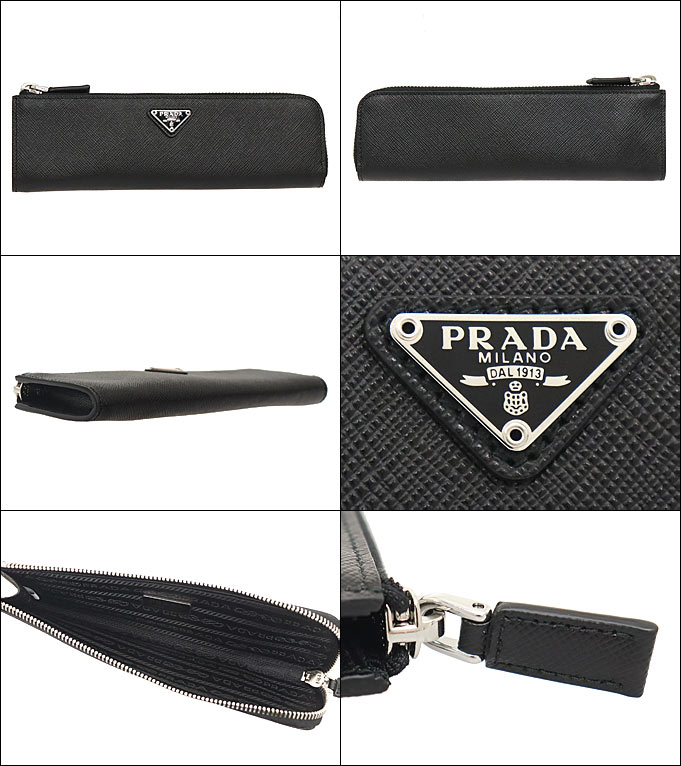 プラダ PRADA 小物 ペンケース 2KN001 053 ネロ サフィアーノレザー トライアングルロゴ ペンケース メンズ レディース