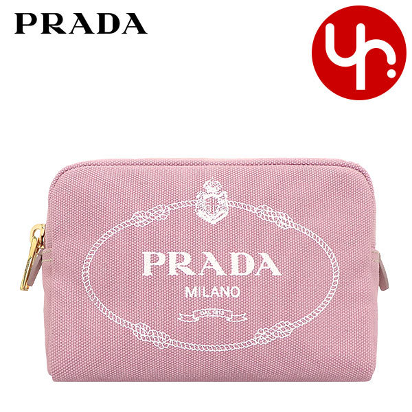 プラダ PRADA 小物 ポーチ 1NA021 20L アラバストロ×ビアンコ カナパ ファブリック シルクスクリーン ロゴ ポーチ レディース