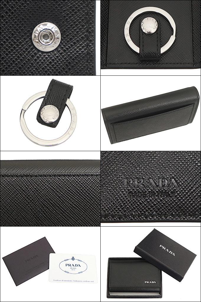 プラダ PRADA 小物 キーケース 2PG002 C5S ネロ サフィアーノ レザー メタル ロゴ 6連 キーケース メンズ レディース｜import-collection-yr｜03