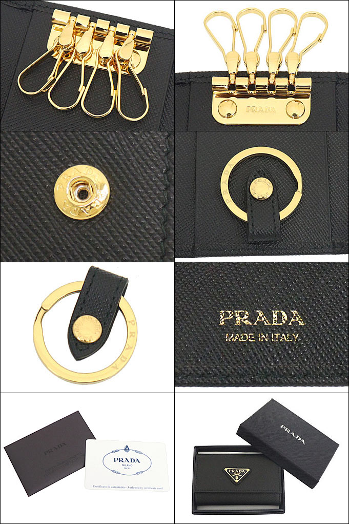 未使用 プラダ サフィアーノ 1PG004 4連キーケース ネロ PRADA プラダ 小物 キーケース 1PG004 QHH ネロ サフィアーノ